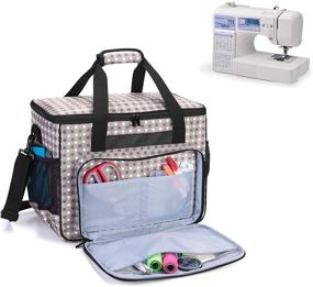 img 4 attached to 🧵 Convenient and Stylish Teamoy Sewing Machine Carrying Case for Travel - Gray Dots