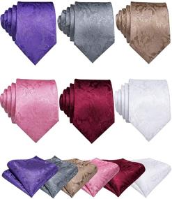 img 4 attached to Barry Wang Pocket Cufflink Designer Necktie - Men's Accessories for Enhanced SEO