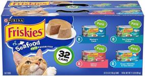 img 4 attached to 🐟 Purina Friskies Variety Pack of Seafood Adult Wet Cat Food - (32) 5.5 oz. Cans