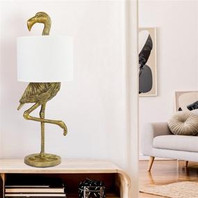 img 3 attached to 🔥 Catchy 32" Gold Flamingo Table Lamp by Creative Co-op with White Shade