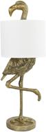 🔥 catchy 32" gold flamingo table lamp by creative co-op with white shade логотип