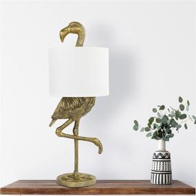 img 2 attached to 🔥 Catchy 32" Gold Flamingo Table Lamp by Creative Co-op with White Shade