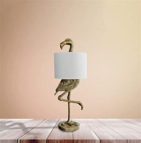 img 1 attached to 🔥 Catchy 32" Gold Flamingo Table Lamp by Creative Co-op with White Shade