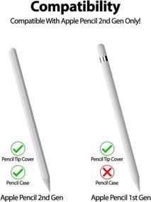 img 3 attached to Пенал Goospery, совместимый с чехлом Apple Pencil 2-го поколения [2 рукава, набор из 10 чехлов для наконечников] Прочный силиконовый защитный чехол с бесшумными колпачками для наконечников (лаванда и усилитель)