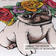 🌹 blessliving pug rose duvet cover - adorable puppy and floral design bedding for teens - 3 piece unique cute set (full) logo