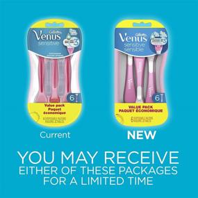 img 1 attached to Discover Gillette Venus Sensitive Disposable Razors: 6 🪒 Count for Smooth and Comfortable Shaves on Sensitive Skin