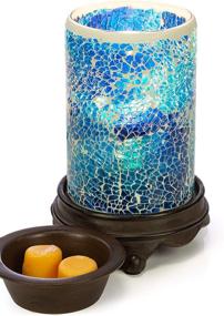 img 2 attached to 🍃 VP Home Mediterranean Blue Mosaic Glass Fragrance Warmer