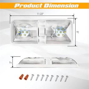 img 3 attached to 🚐 Auxbeam 12V LED RV потолочное светильник с двойным куполом для кемпера, освещение интерьера для прицепного кемпера с выключателем, натурально-белый свет 4000-4500K (набор из 5 штук)