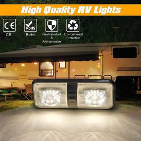 img 2 attached to 🚐 Auxbeam 12V LED RV Ceiling Double Dome Light Fixture Camper Lights Interior Lighting for RV Trailer Camper with Switch, Natural White 4000-4500K (Pack of 5)