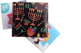 img 2 attached to 🎅 Premium Black Christmas Holiday Kwanzaa Wrapping Paper Set - 3 Rolls, 120 sq ft - Peace Love Joy Santa Design