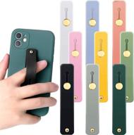 📱 weewooday 9-piece assorted colors phone grip holders with telescopic phone finger strap - stretchable phone grips band loop finger kickstand for smartphones & small tablets (vintage colors) logo