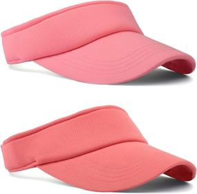 img 4 attached to 🧢 Adjustable Velcro Visor with Outdoor Sun Protection for Men and Women - Colorful Sport Cap