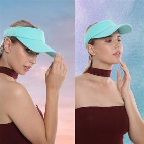 img 1 attached to 🧢 Adjustable Velcro Visor with Outdoor Sun Protection for Men and Women - Colorful Sport Cap