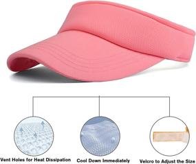 img 3 attached to 🧢 Adjustable Velcro Visor with Outdoor Sun Protection for Men and Women - Colorful Sport Cap