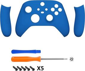 img 2 attached to 🎮 eXtremeRate Soft Touch Blue Controller Handles Top Shell for Xbox Series X, Custom Side Rails Panels Front Housing Shell Faceplate for Xbox Series S - Controller NOT Included