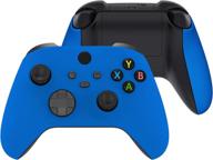 🎮 extremerate soft touch blue controller handles top shell for xbox series x, custom side rails panels front housing shell faceplate for xbox series s - controller not included logo