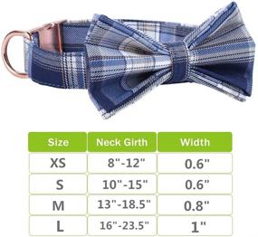 img 1 attached to 🐶 Soft & Comfy Bowtie Dog Collar - Cute Plaid Pet Gift for Dogs, Adjustable Collar for Small Medium Large Dogs (M, Blue Grid) - Chede