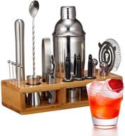 🍸 flurff 19-piece bartender kit: cocktail shaker set with 25 oz stainless steel martini shaker, bamboo stand, recipes – the perfect bar tools set for home bar parties logo