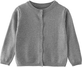img 4 attached to BAVST Boys' Button Up 👕 Cardigan Sweater: Optimal Outerwear for Sweaters