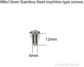 img 1 attached to 🏍️ LFParts Stainless Steel Motorcycle License Plate Frame Fasteners - Rust Resistant, Anti-Theft Machine Type Screws (M6x12mm) with Chrome Caps