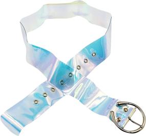 img 2 attached to Fashion Holographic Transparent Buckle Waistband Women's Accessories and Belts