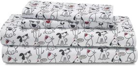 img 3 attached to 🐶 Premium Dog Bone Printed Microfiber Sheet Set for Kids by Elite Home Products - Twin Size, 90 GSM - Durable & Cozy Bedding