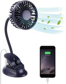 img 4 attached to Mikikin Portable Mini Clip-on Stroller Fan: Versatile, Quiet, USB Rechargeable, Ideal for Home, Office, Car, Travel, Camping, Outdoor