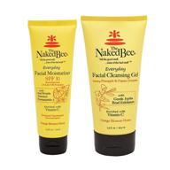 the naked bee orange blossom honey everyday facial care: exfoliating cleansing gel & anti-wrinkle moisturizer set logo