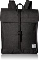 herschel backpack black synthetic leather backpacks logo