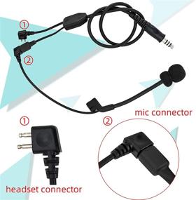 img 1 attached to 🎧 COMTA Headset Accessories: HEARINGTACTICAL Y-line Connector, Kenwood PTT, and Comta Boom Microphone (Short)