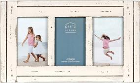 img 4 attached to 🖼️ PRINZ Homestead Collage Frame: Display Three 4x6 Photos in Antique White Finish