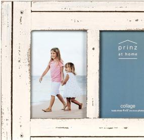 img 1 attached to 🖼️ PRINZ Homestead Collage Frame: Display Three 4x6 Photos in Antique White Finish