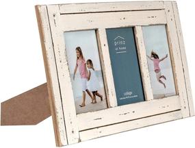 img 3 attached to 🖼️ PRINZ Homestead Collage Frame: Display Three 4x6 Photos in Antique White Finish