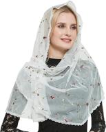 women's accessory: embroidered catholic mantilla with orthodox design - enhanced seo logo