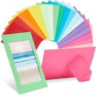 🌈 vibrant 50 pack colored paper picture frames: enhance diy projects & classrooms with 4x6 photo cardboard easels (10 colors) логотип