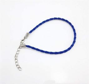 img 2 attached to 50 PCS Mixed Color Leather Lace Plaited Bracelet Cords - DIY Jewelry Making Handicrafts with Braided Ropes, Lobster Clasps & Extended Chain for Wrist Charms, Bracelets - Ideal for Jewelry Making