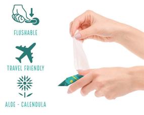 img 2 attached to Biodegradable Go Flushable Wet Wipes for Travel - Alcohol-Free, Soothing Aloe and Calendula - 12 Packs of 15 Wipes Each (180 Wipes Total) - Made in the USA