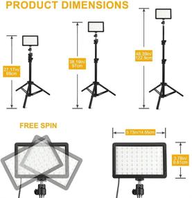 img 3 attached to 🎥 Obeamiu 3 Packs 70 LED Video Light Kit with Tripod Stand and Color Filters - Perfect Studio Lighting for Tablet, Low Angle Shooting, Portrait Photography, and YouTube Videos