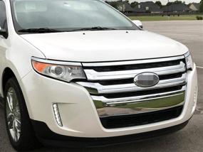 img 1 attached to 🚘 Switchback светодиодные дневные ходовые огни iJDMTOY для Ford Edge 2011-2014 с указателями поворота, оригинальный комплект для бампера, работающий от (6) белых LED-лампкак Xenon в качестве дневных ходовых и (6) желтых LED-лампок как указателей поворота.