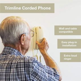 img 3 attached to 📞 Corded Phone for Seniors - Home Landline Phones for Hearing and Vision Impaired - Loud Ringer, Large Backlit Keypad - Voice Amplification - Wall Mount Ready! (Bone Ivory) by iSoHo Phones