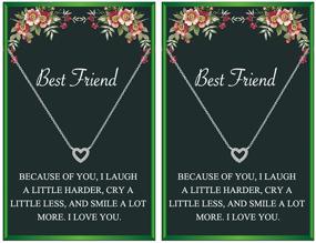 img 4 attached to 💕 Forever Connection: Your Always Charm Best Friend Necklaces for 2 Hearts - Perfect BFF Necklaces for Women and Girls