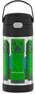 🍼 thermos funtainer 12 oz stainless steel vacuum insulated kids straw bottle with minecraft design логотип