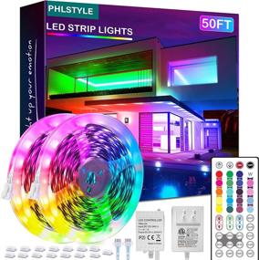 img 4 attached to 💡 Vibrant 50FT LED Strip Lights - Color Changing, Flexible RGB DIY - Includes Remote - Perfect for Bedroom, Kitchen, Parties, Halloween, Christmas - 2 x 25FT/7.5m