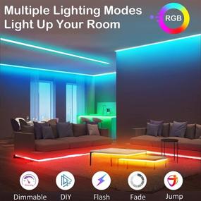 img 3 attached to 💡 Vibrant 50FT LED Strip Lights - Color Changing, Flexible RGB DIY - Includes Remote - Perfect for Bedroom, Kitchen, Parties, Halloween, Christmas - 2 x 25FT/7.5m