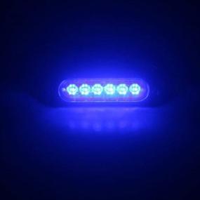 img 3 attached to 🚦 10-Piece Universal Super Thin Ultra Slim 6-LED Car Truck Emergency Flashing Strobe Light Bar for Construction Caution – Blue, 12-24V