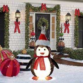 img 3 attached to 🐧 2FT Lighted Pop Up Christmas Penguin Decorations - Twinkle Star, Pre-Lit with 48 LED Warm White Lights, Collapsible Metal Stand, Easy-Assembly & Reusable for Holiday Xmas Indoor & Outdoor Decor