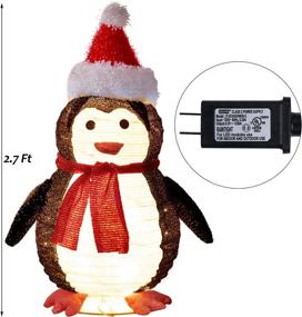 img 1 attached to 🐧 2FT Lighted Pop Up Christmas Penguin Decorations - Twinkle Star, Pre-Lit with 48 LED Warm White Lights, Collapsible Metal Stand, Easy-Assembly & Reusable for Holiday Xmas Indoor & Outdoor Decor
