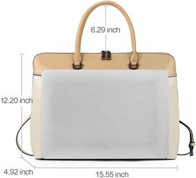 img 2 attached to 👜 CLUCI 15.6 Inch Laptop Business Vintage Slim Ladies Shoulder Bag - Oil Wax Leather Briefcase for Women