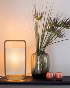 img 1 attached to 🏮 Imego Solid Wood White Lantern Table Lamp: Stylish Nightstand and Bedside Desk Lamp for Bedroom Living Room