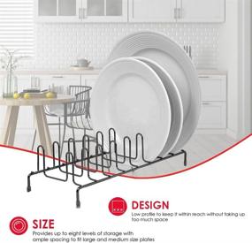 img 3 attached to 🍽️ Home Basics Heavyweight Plate Organizer Rack: Stylishly Efficient Black Onyx Storage Solution